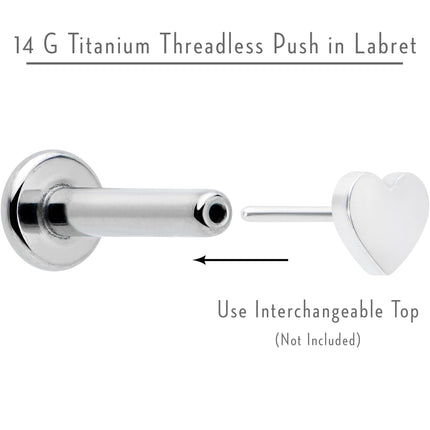 14G 5/16 G23 Titanium Threadless Post Only Labret Monroe Tragus