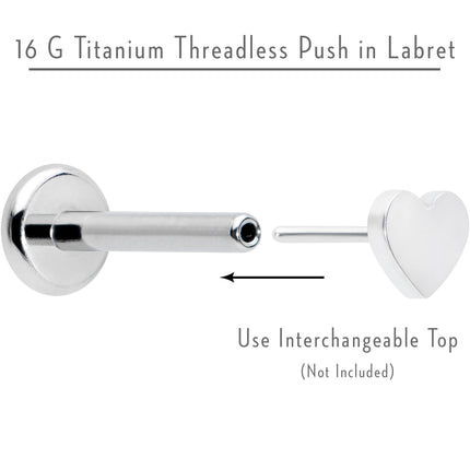 16G 5/16 G23 Titanium Threadless Post Only Labret Monroe Tragus