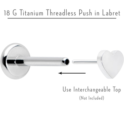 18G 5/16 G23 Titanium Threadless Post Only Labret Tragus Nose