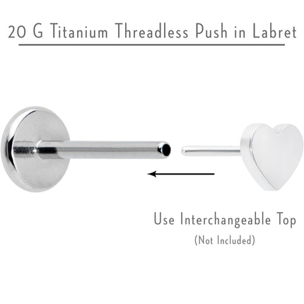 20G 5/16 G23 Titanium Threadless Post Only Labret Tragus Nose