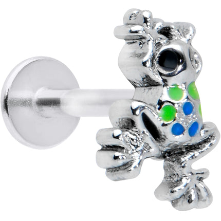 16G 5/16 Black Gem Polka Dot Blue Green Frog Labret Monroe Tragus