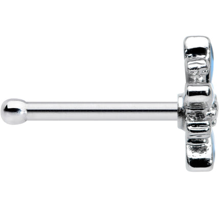 20G 7.5mm Snowflake Blues Christmas Nose Bone