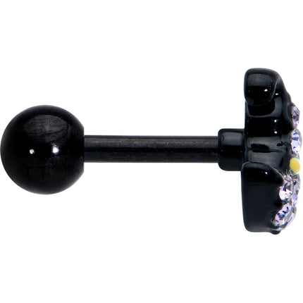 16G 1/4 Clear Gem Black Witch Hat Halloween Cartilage Tragus