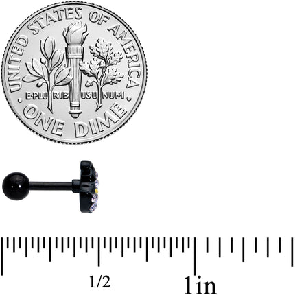 16G 1/4 Clear Gem Black Witch Hat Halloween Cartilage Tragus