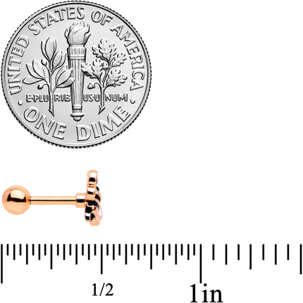 16G 1/4 Rose Gold Tone Bee Smile Flower Cartilage Tragus Set of 3