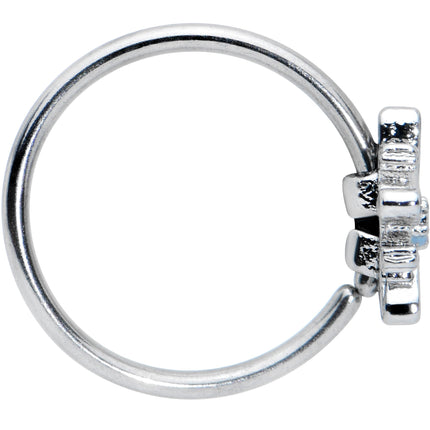20G 5/16 Snowflake Blues Christmas Nose Hoop