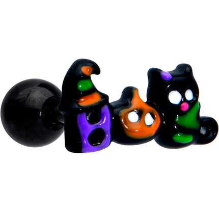 16G 1/4 Black Boo Party Halloween Cartilage Tragus Earring