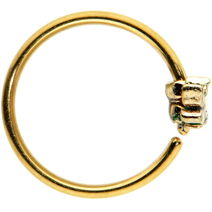 20G 5/16 Gold Tone Hungry Alligator Nose Hoop
