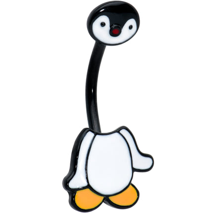 Black Baby Penguin Winter Double Mount Belly Ring