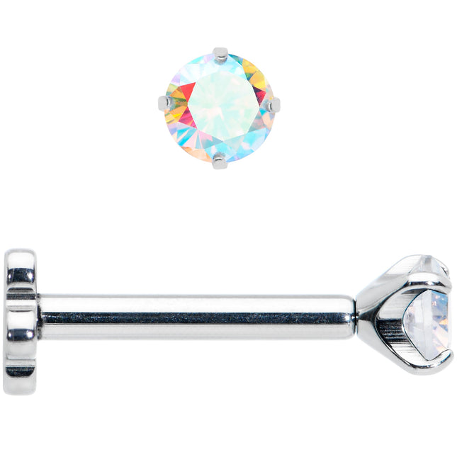 16G 5/16 Aurora CZ G23 Titanium Threadless Flower Labret Tragus