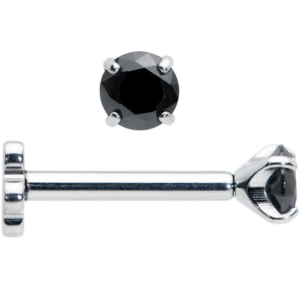 16G 5/16 Black CZ G23 Titanium Threadless Flower Labret Tragus