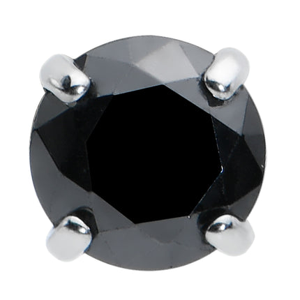 18G 5/16 Black CZ G23 Titanium Threadless Flower Labret Tragus