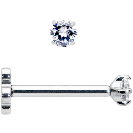 18G 5/16 Clear CZ G23 Titanium Threadless Flower Labret Tragus