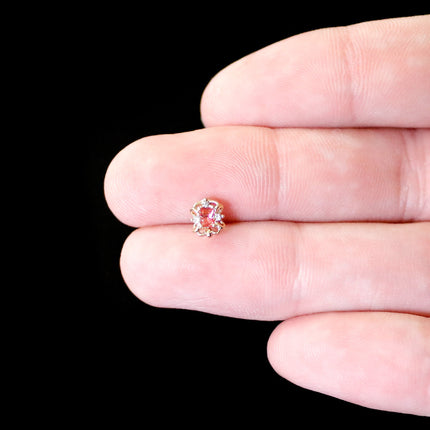 20G 7mm Red Gem Gold Tone Regal Escutcheon L Shape Nose Ring