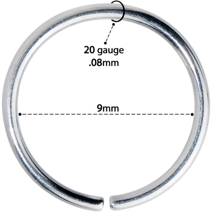 20G 9mm Grade 23 Titanium Bendable Hoop Ring