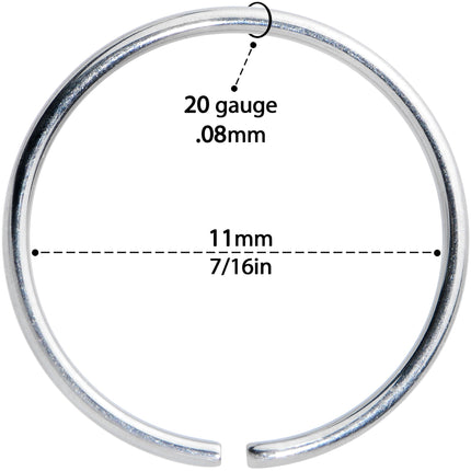 20G 7/16 Grade 23 Titanium Bendable Hoop Ring