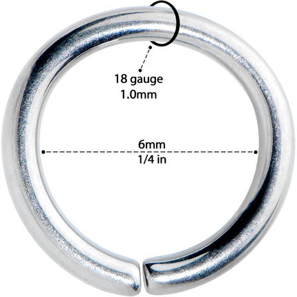 18G 1/4 Grade 23 Titanium Bendable Hoop Ring