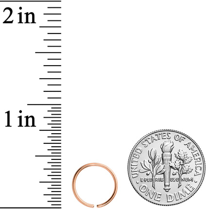 20G 9mm Rose Gold Tone PVD Grade 23 Titanium Bendable Hoop Ring