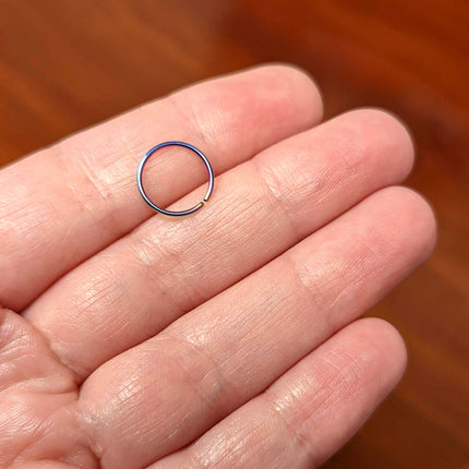20G 3/8 Rainbow PVD Grade 23 Titanium Bendable Hoop Ring