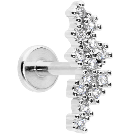 16G 5/16 CZ Gem Texture Arc Internal Thread Labret Monroe Tragus