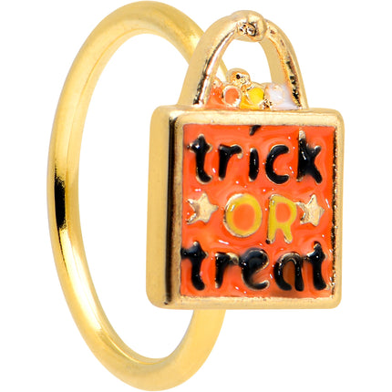 20G 5/16 Gold Tone Trick or Treat Bag Halloween Nose Hoop