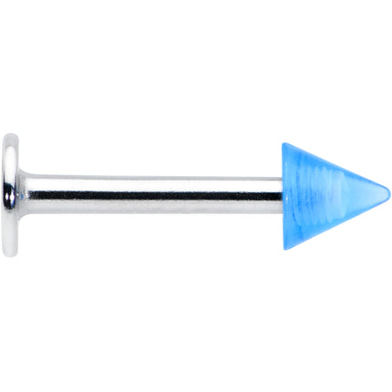 16G 5/16 Simple 3mm Blue Cone Labret Monroe Tragus