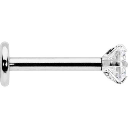 16G 5/16 Clear Gem Round End Internally Threaded Labret Tragus