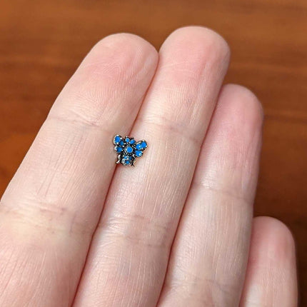 16G 5/16 Textured Blue Butterfly Labret Monroe Tragus