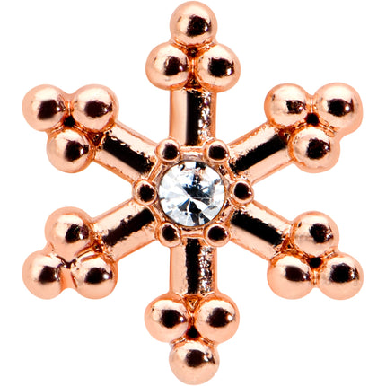 16G 5/16 Clear Gem Rose Gold Tone Snowflake Labret Monroe Tragus