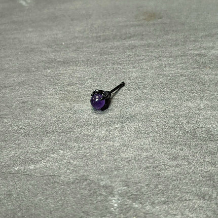 20G 1/4 Purple Synthetic Amethyst Black Claw Hand Nose Bone