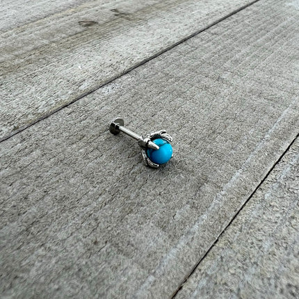16G 5/16 Blue Turquoise Claw Hand Labret Monroe Tragus
