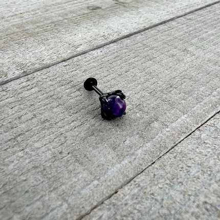16G 5/16 Purple Amethyst Black Claw Hand Labret Monroe Tragus