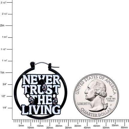 20G Licensed Beetlejuice Never Trust the Living Hoop Earrings