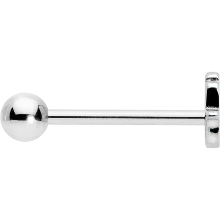 Clear CZ Gem Understated Hamsa Hand Barbell Tongue Ring