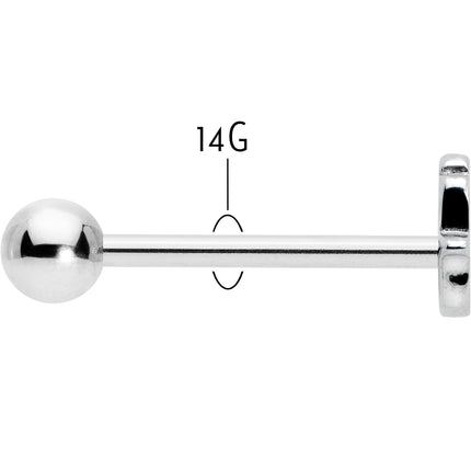 Clear CZ Gem Understated Hamsa Hand Barbell Tongue Ring