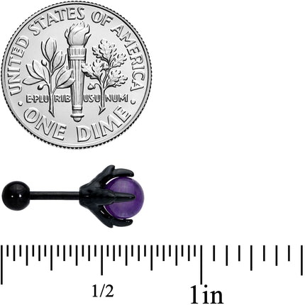 16G 1/4 Purple Amethyst Black Claw Hand Cartilage Tragus Earring