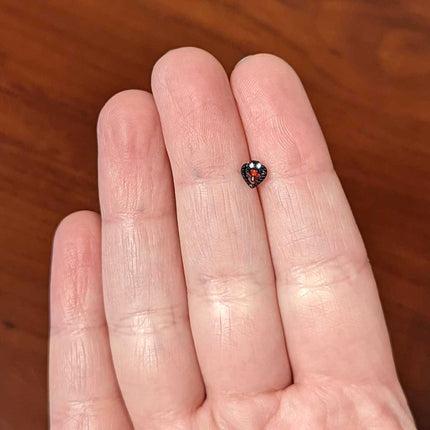 20G 7.5mm Red Clear Gem Black Key Heart L Shape Nose Ring