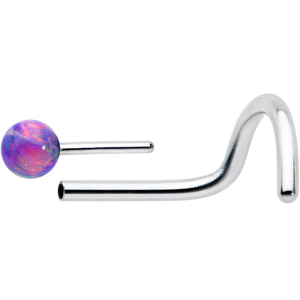20G 1/4 Purple Synth Opal G23 Titanium Threadless Left Nose Screw