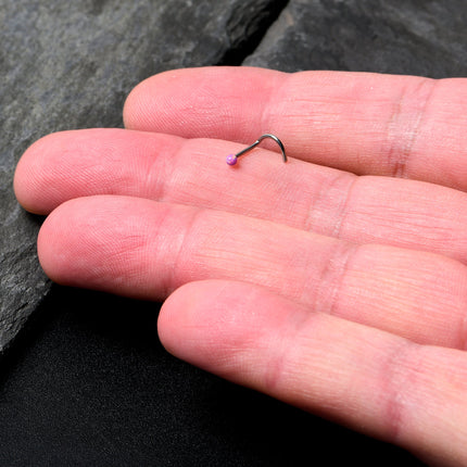20G 1/4 Purple Synth Opal G23 Titanium Threadless Left Nose Screw