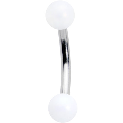 16G 5/16 Matte White Aurora Curved Eyebrow Ring