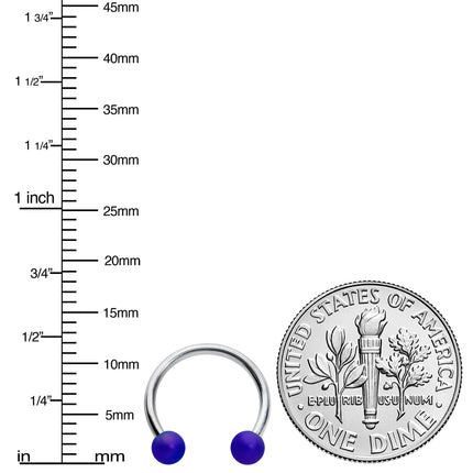 16G 3/8 Matte Blue Aurora Horseshoe Circular Barbell