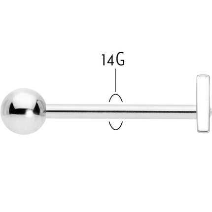 Clear Gem Double Triangle Barbell Tongue Ring