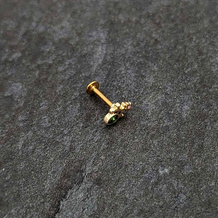 16G 5/16 Green Gem Gold Tone Shades of Spring Labret Monroe Tragus
