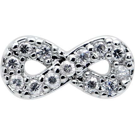 16G 5/16 Clear CZ Gem Internal Thread Infinity Sign Labret Tragus