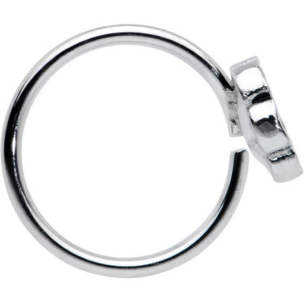 20G 5/16 Dainty Black Flower Seamless Nose Hoop