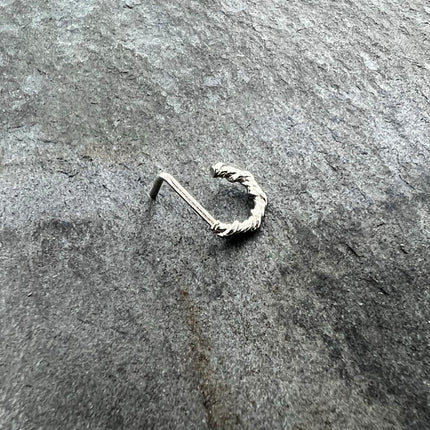 20G 1/4 Wicked Wire Faux Hoop L Shape Nose Ring