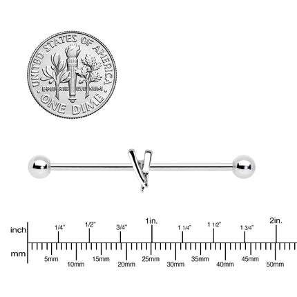 14G Straight Razor Industrial Barbell 38mm
