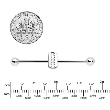14G Razor Blade Industrial Barbell 38mm