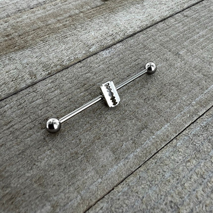 14G Razor Blade Industrial Barbell 38mm