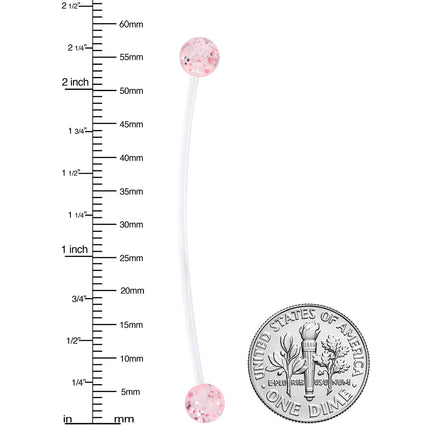 Pink Blue Glitter Glamour PTFE Pregnancy Belly Ring